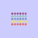 Simple color social icons vol. 1