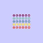 Simple color social icons vol. 1